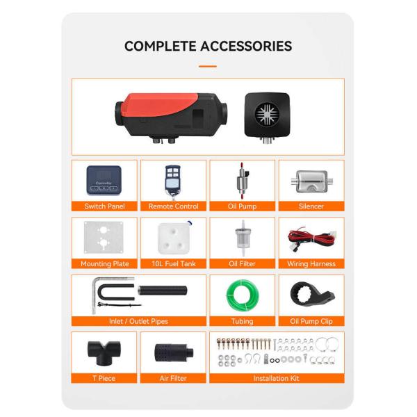 12V 24V Diesel Air Heater Parking Heater 5kw With Smart LCD Display