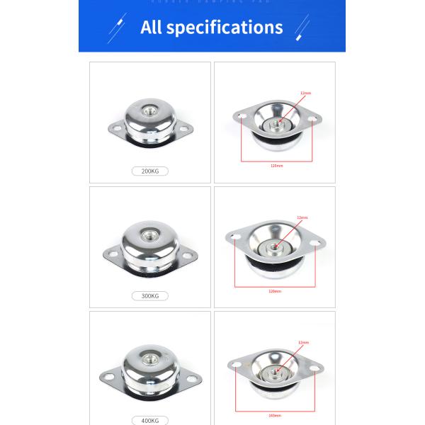 Rubber 1500rpm M12 M16 Hole Anti Vibration Mounts For Generator