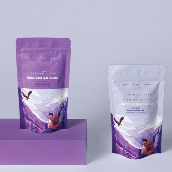 Bio Laminated Aluminum Foil Stand Up Tea Bags Pouch Resealable Matcha Green Tea Powder