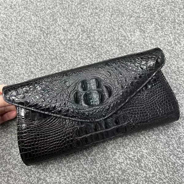 Authentic Crocodile Skin Women Envelop Clutch Genuine Alligator Leather Lady Chain Purse Bag Female Cross Shoulder Bag