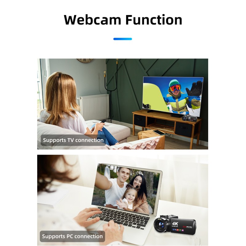 Newest 4K Video Camera Camcorder UHD Fill Light 3.0 IPS Touch Screen 18X Zoom Vlogging Camera for YouTube Live Streaming