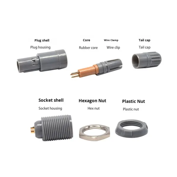 Beauty Instrument Connector 1P3 Core Plastic Push-Pull Self-Locking Monitor Body Temperature Medical Equipment Plug Alcohol