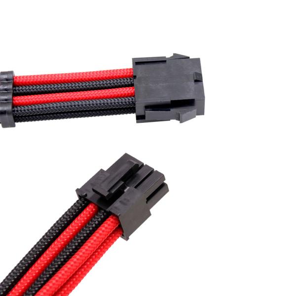 Sleeve Cable Extension ATX Power Supply Extension Cable PSU 18AWG 300mm Black RED