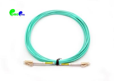 LC ao Aqua frente e verso multimodo do cabo de remendo OM3 da fibra do LC 10G 2.0mm Zipcord OFNP para o centro de dados da aplicação 10G