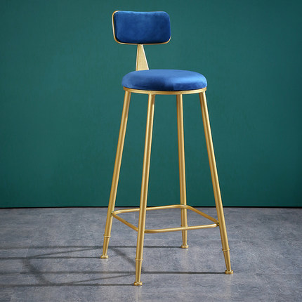 Hot Sale Nordic Tall Cheap Counter Furniture Gold Metal Velvet Back Luxury Kitchen Modern High Stool Bar Chairs for Bar Table
