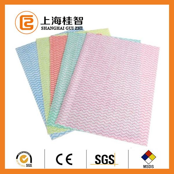 100% VIS Apertured Rayon Spunlace Nonwoven Wipes with Good Water Absorbancy