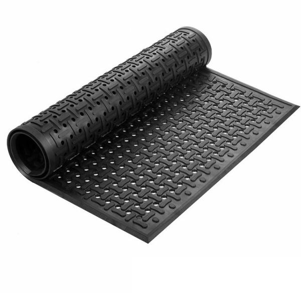 Rubber Non-Slip Waterproof Floor Mat Heavy Duty Anti-Fatigue Mats 33X57 For Wet Or Snow Deck, Restaurant Bar Kitchen