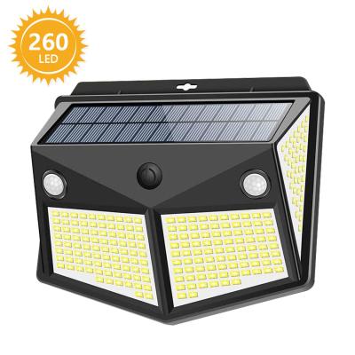 2200mAh Battery 500lm 260 Led  Solar Motion Sensor Wall Light For Garden