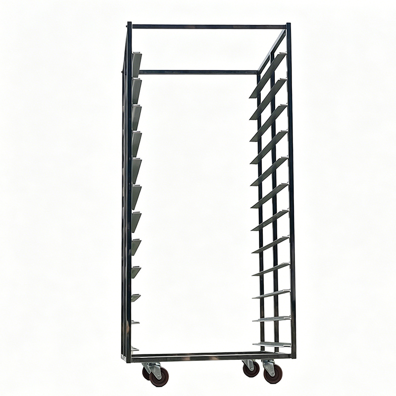 Multi Layer 304 Stainless Steel Folding Bread Rotary Oven Shelf Wire Mesh Rack bakery trolley for Baking Cooling