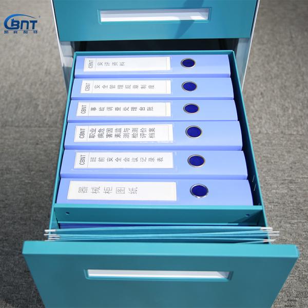 ISO14001 ISO18000 Round Edge Steel Mobile Pedestals 156cm  With Three Drawers