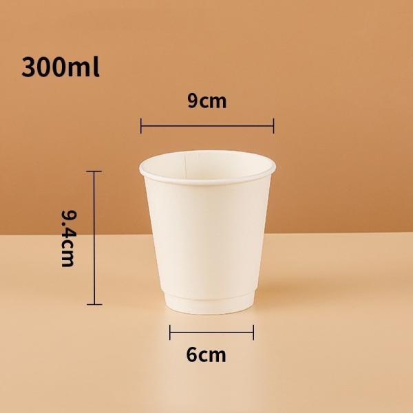 OEM Flexographic Printing Disposable Coffee Cup Double-Layer Insulated Paper Cup Covered Thermos Cup