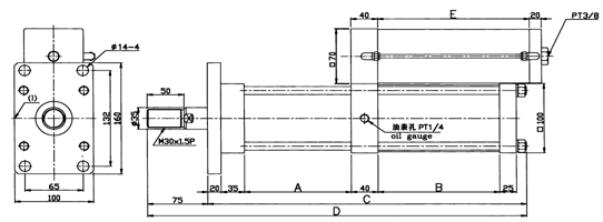 resistencia hidráulica de la presión del aceite del cilindro 30MPa del aumentador de presión del aire temporario doble de potencia de salida 3T de 63m m