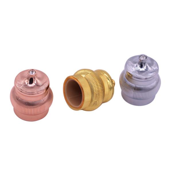 Bottle Mouth 24mm * 36mm Diamond Zamac Perfume Cap For Antique Perfume Bottles