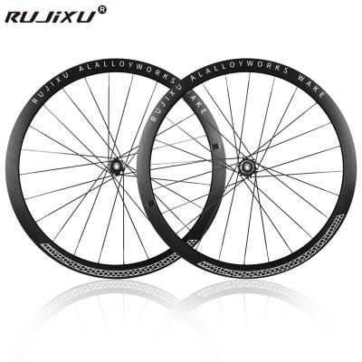 Jeu de roues de vélo de route à frein à disque 700C de 38 mm à rayons droits, résistant à la rouille