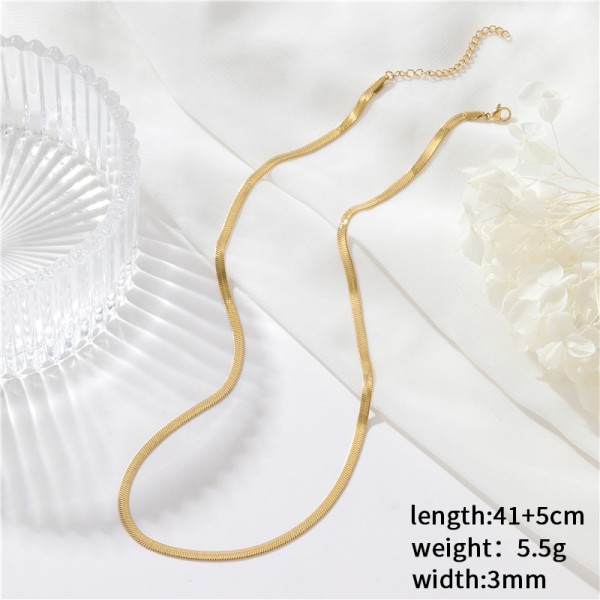 Hot Selling Stainless Steel Chain Vacuum Plated Snake Bone Necklace  Fashionable Necklace Stackable Necklace for Men and Women