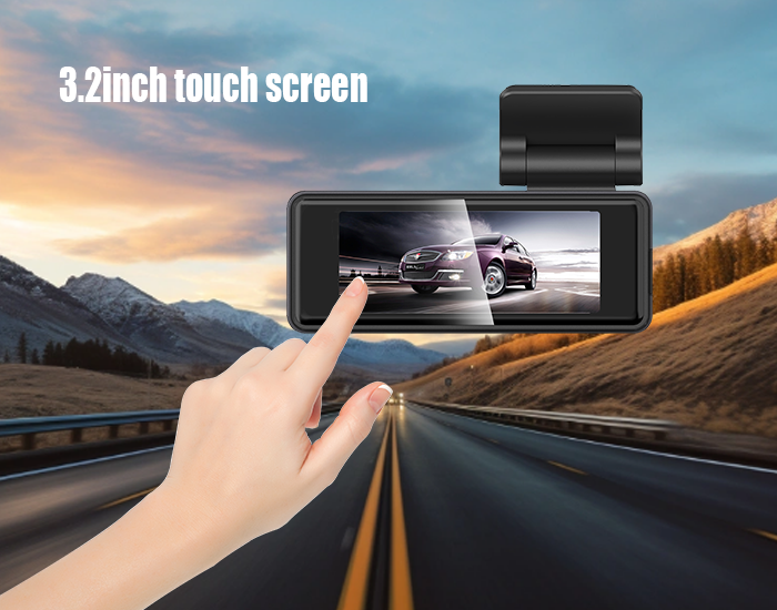 3.2 Inch Touch Screen Dash Cam 4K Front 1080P Rear With WiFi GPS ADAS Smart Driving Assist