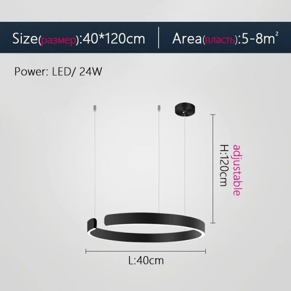 Mito sospeso chandelier Nordic Led Dimmable ring light staircase lamp (WH-NC-134)