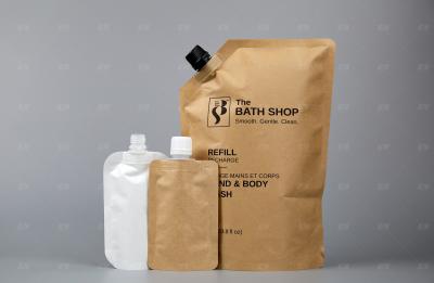 Kraft Paper Spout Pouch Bag Customized Size And Design For Juice Liquid Packaging