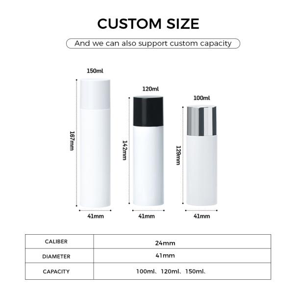 PET Cosmetic Bottle 100ml 120ml 150ml Customizable Round