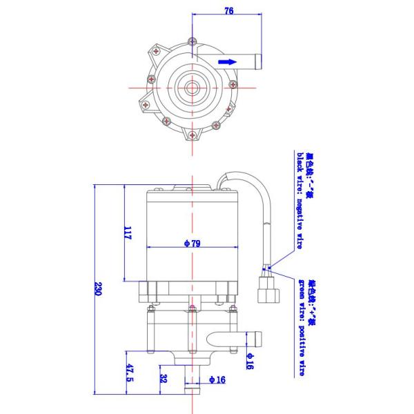100pa Static Pressure Water Heater Pump 1400m3/H Air Volume 3200±200rpm Speed
