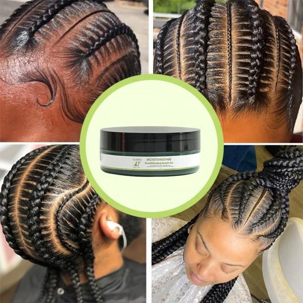 Transparent customize 4oz extra firm conditioning shining hair styling gel for 4c hair