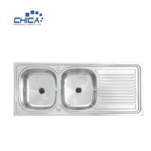 CH12050B Topmount Kitchen Sink Double Bowl Kitchen Sink Stainless Steel Press Kitchen Sinks