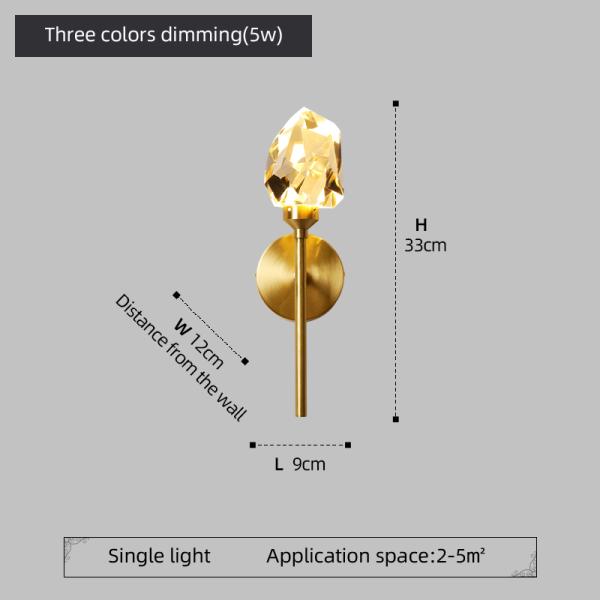 LED Crystal Wall Light All Copper Nordic for Bedroom Living Room gold wall sconce(WH-OR-100)