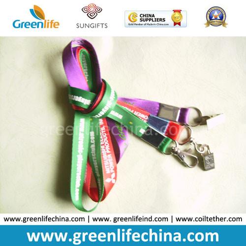 Breakaway neckwear smooth polyester custom printed satin lanyard and round badge reel holder combo