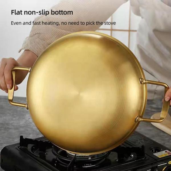 Hot Selling Korea Cooking Kitchen Cookware Induction Frying Pan Seafood Frying Pan Stainless Steel Paella Pans