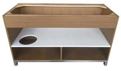 Oak wood frame with 304# stainless steel metal base hotel bathroom vanity/bathroom cabinet