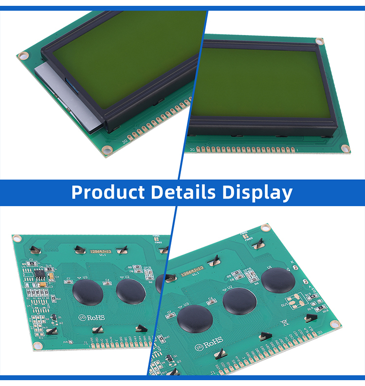 Yellow Green Film Spot Wholesale 12864J-13 InduStrial Grade LCD Screen 128*64 Controller SBN0064G