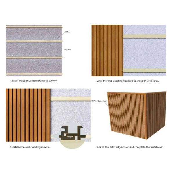Budget Friendly WPC Wall Panel Outdoor Fireproof 192*13mm