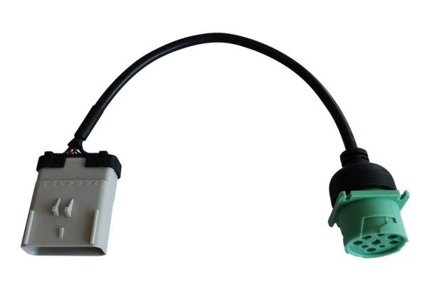 RP1226 Gray 14 Pin Male To Green Type 2 SAE Deutsch 9 Pin J1939 Female Truck Cable