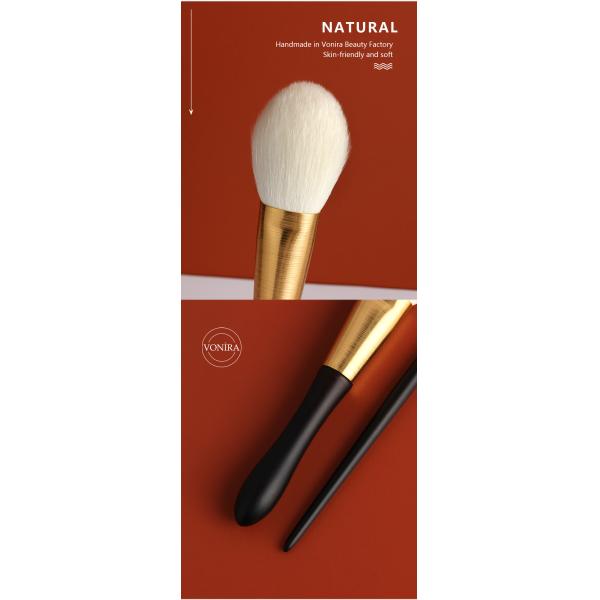 8 необходимого частей макияжа волос козы чистят набор щеткой с ручкой Ferrule золотого провода рисуя деревянной