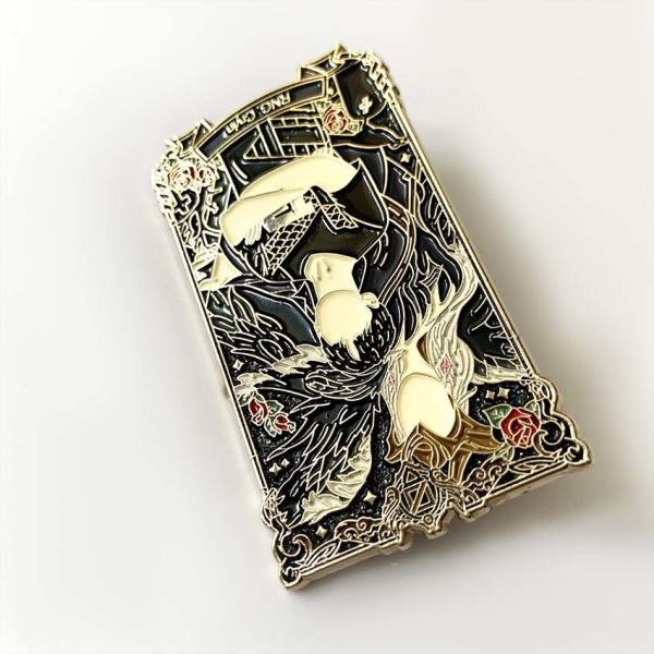 Custom Lapel Pin with Gold Spinning Design Cartoon Anime Theme and Customized Logo Metal Badge