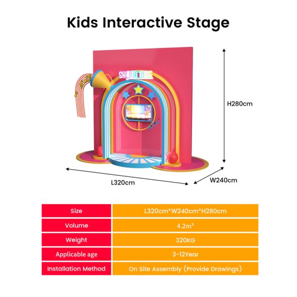 Soft Play Kids Interactive Stage Slide Factory Supplier