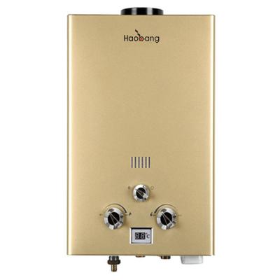 GNL Gas Geyser 6L aquecedor de água instantâneo sem tanque painel dourado