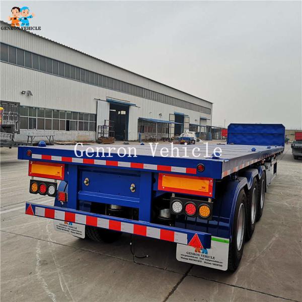 40 Foot Container 50t Flatbed Semi Trailer With 3 Axles Air Suspension