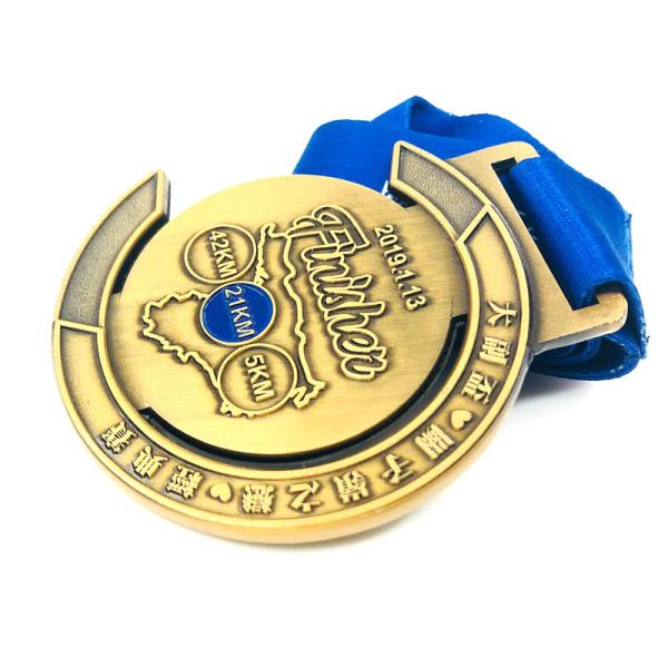 Marathon Running Sport Custom Metal Medals Zinc Alloy Hollow With Logo