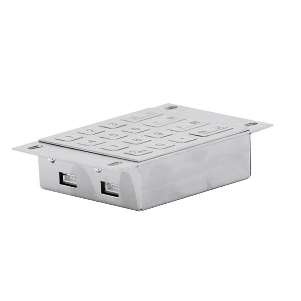 DES 3DES Encryption 4x4 Stainless Steel Metal Encrypted EPP Pin Pad For Payment Kiosk