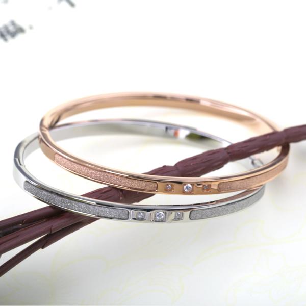 Scrub Stainless Steel Bangle, Ladies Stainless Steel Bracelet, Diamond Bangle
