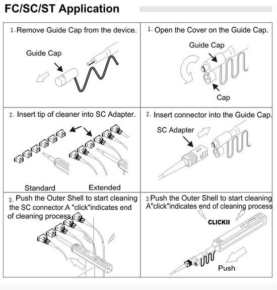 SC FC ST Fiber Optic Cleaning Pen For Fiber Network Panels And Assemblies