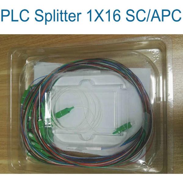 Telecom PLC Fiber Optic Splitter Mini Steel Tube 1x2 1x16 SC UPC/APC Bare Fiber