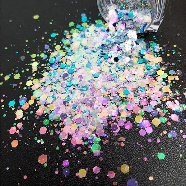 1 color Die cutting printing Chunky Glitter Shape Glitter Colorful Bright Chunky Mix