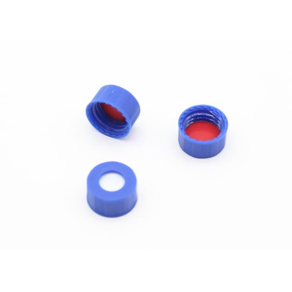 cor azul material plástica dos PP dos tampões de parafuso de 9mm para a garrafa cromatográfica
