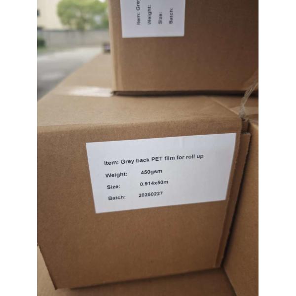 Eco-Sovlent  Satin Grey Back PET Film 350mic/450GSM for X Banner / display/ Roll up Banner stand