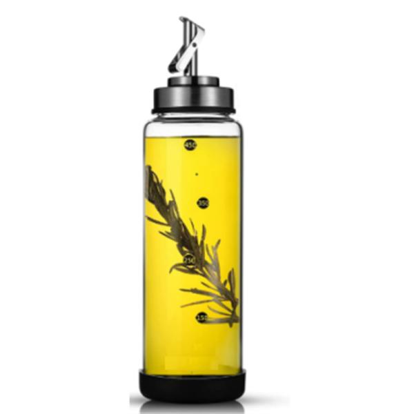 Automatic Opening and Closing Oil Bottle for Kitchen High Borosilicate Glass 6.4*25cm