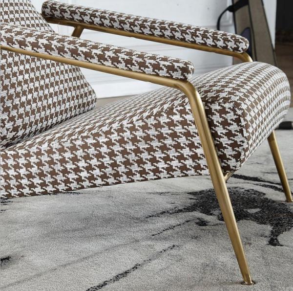 Modern Design Leisure Stainless Steel Swallow Gird upholstery Arm chair Lounge chair for Hotel Living room