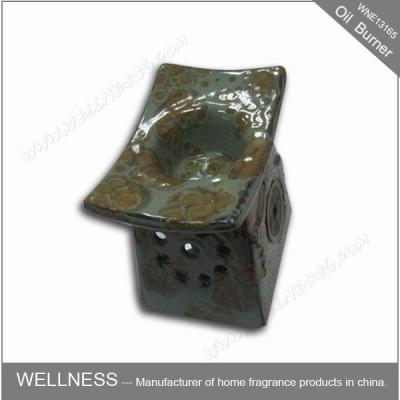 Retro Design Ceramic Essential Oil Burner Gray Color For Home Decoration