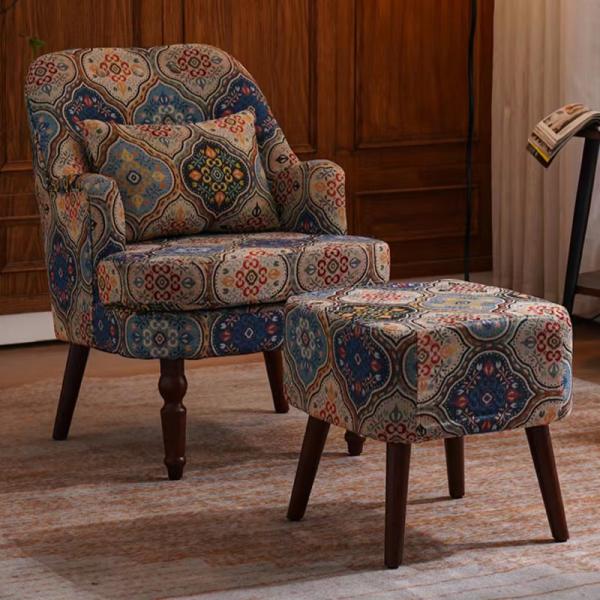 Luxury Retro Ringer Solid Wood Chair Hotel Bedroom Living Room